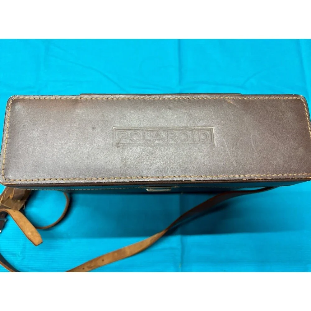 Vintage Polaroid Eagle Lock Co Leather Hard Camera Case Bag Top Grain Cowhide